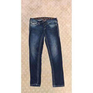 Rock Revival Jeans Women's Size 30x28 Betty Mid-Rise Straight Stretch Dark Wash